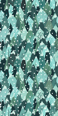 Stoffen rolgordijn met bos- en vallende-sneeuwprint