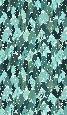 Stoffen rolgordijn met bos- en vallende-sneeuwprint