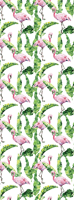 Rolgordijn voor balkondeur met flamingo’s tussen de bladeren