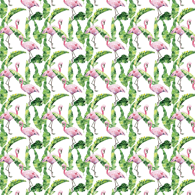 Rolgordijn voor balkondeur met flamingo’s tussen de bladeren