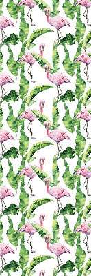 Rolgordijn voor balkondeur met flamingo’s tussen de bladeren