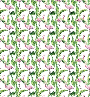Rolgordijn voor balkondeur met flamingo’s tussen de bladeren