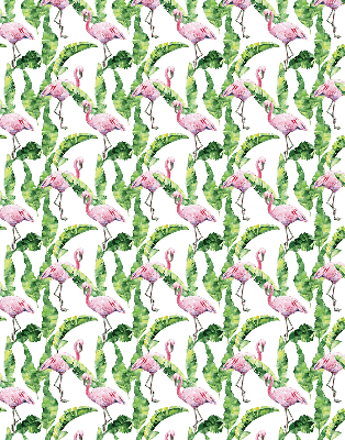 Rolgordijn voor balkondeur met flamingo’s tussen de bladeren