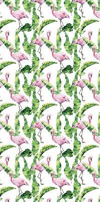 Rolgordijn voor balkondeur met flamingo’s tussen de bladeren