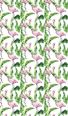 Rolgordijn voor balkondeur met flamingo’s tussen de bladeren