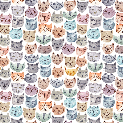 Binnenrolgordijn voor raam met kleurrijke kattengezichten