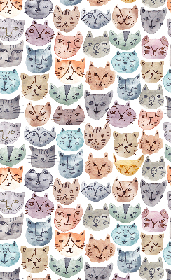 Binnenrolgordijn voor raam met kleurrijke kattengezichten