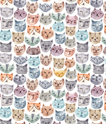 Binnenrolgordijn voor raam met kleurrijke kattengezichten