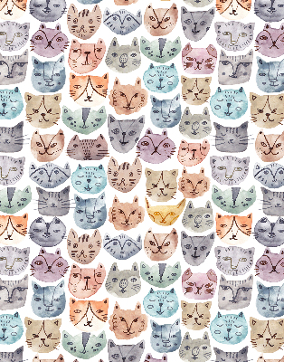 Binnenrolgordijn voor raam met kleurrijke kattengezichten