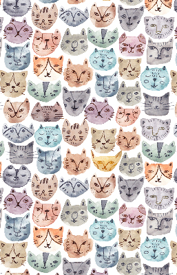Binnenrolgordijn voor raam met kleurrijke kattengezichten