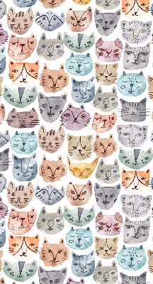 Binnenrolgordijn voor raam met kleurrijke kattengezichten