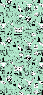 Stoffen rolgordijn met winterdierenprint