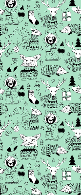 Stoffen rolgordijn met winterdierenprint