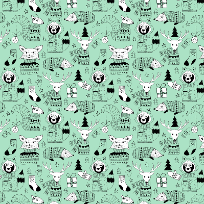 Stoffen rolgordijn met winterdierenprint