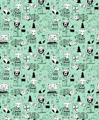 Stoffen rolgordijn met winterdierenprint