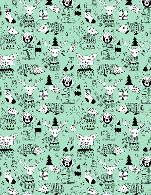 Stoffen rolgordijn met winterdierenprint
