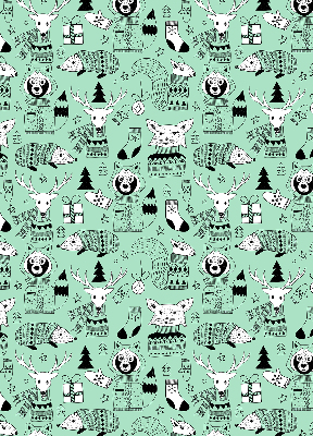 Stoffen rolgordijn met winterdierenprint
