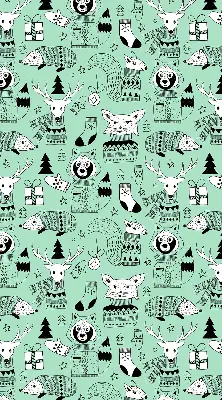 Stoffen rolgordijn met winterdierenprint
