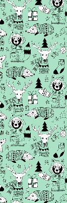 Stoffen rolgordijn met winterdierenprint