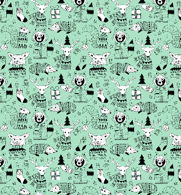 Stoffen rolgordijn met winterdierenprint
