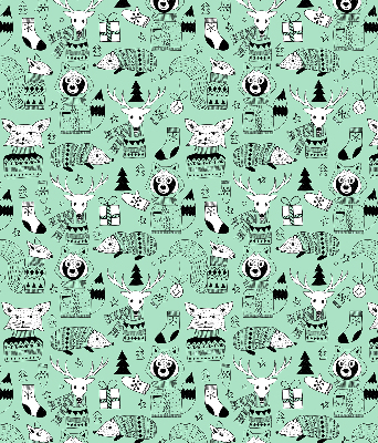 Stoffen rolgordijn met winterdierenprint