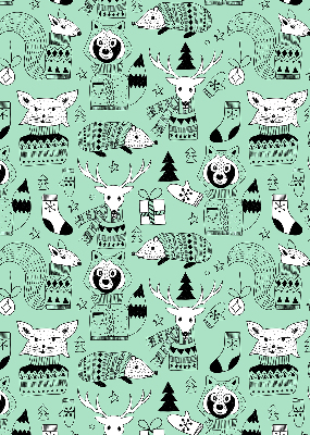 Stoffen rolgordijn met winterdierenprint