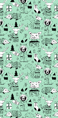 Stoffen rolgordijn met winterdierenprint