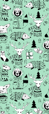 Stoffen rolgordijn met winterdierenprint