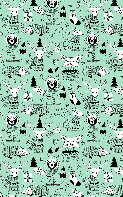 Stoffen rolgordijn met winterdierenprint