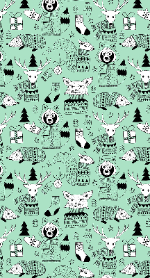 Stoffen rolgordijn met winterdierenprint