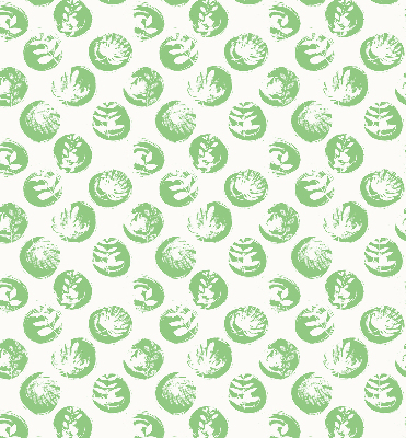 Rolgordijn voor raam met planten die weerspiegeld worden in groene cirkels