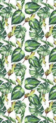 Binnenrolgordijn voor raam met tropische plantenprint