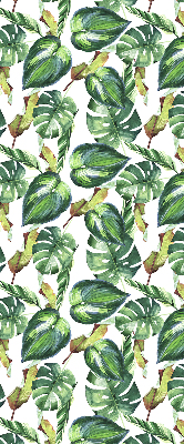 Binnenrolgordijn voor raam met tropische plantenprint