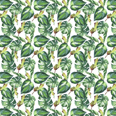 Binnenrolgordijn voor raam met tropische plantenprint