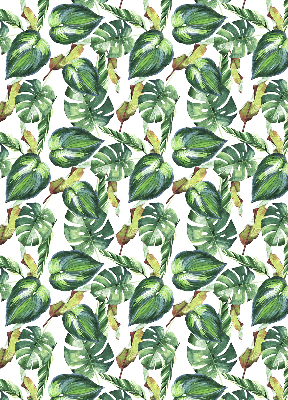 Binnenrolgordijn voor raam met tropische plantenprint