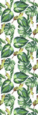 Binnenrolgordijn voor raam met tropische plantenprint