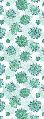 Binnenrolgordijn voor raam in groene bloemenprint