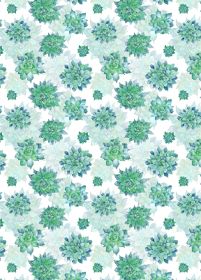 Binnenrolgordijn voor raam in groene bloemenprint