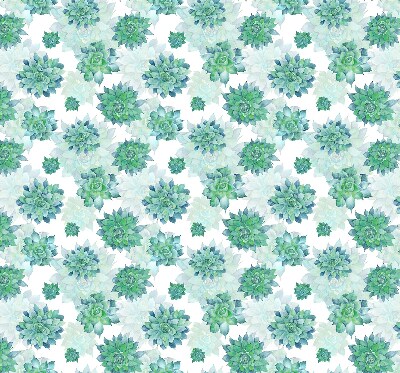 Binnenrolgordijn voor raam in groene bloemenprint