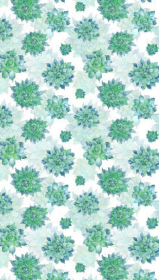 Binnenrolgordijn voor raam in groene bloemenprint