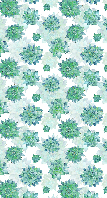 Binnenrolgordijn voor raam in groene bloemenprint