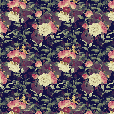 Rolgordijn voor raam met bloemenprint