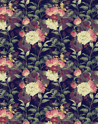 Rolgordijn voor raam met bloemenprint
