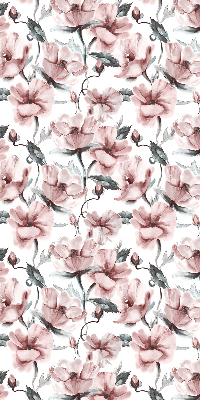 Binnenrolgordijn voor raam met roze bloemen