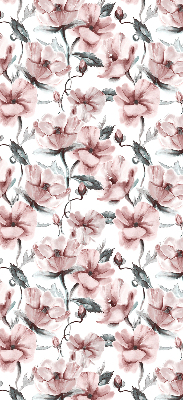 Binnenrolgordijn voor raam met roze bloemen