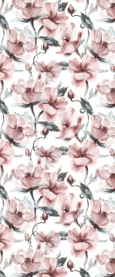 Binnenrolgordijn voor raam met roze bloemen
