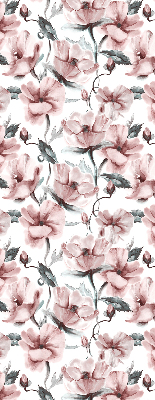 Binnenrolgordijn voor raam met roze bloemen
