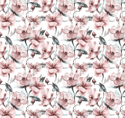 Binnenrolgordijn voor raam met roze bloemen