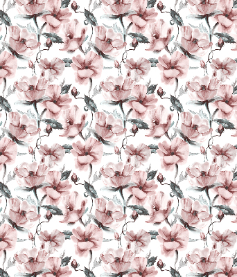 Binnenrolgordijn voor raam met roze bloemen