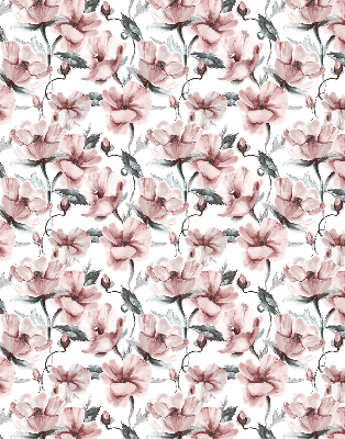 Binnenrolgordijn voor raam met roze bloemen